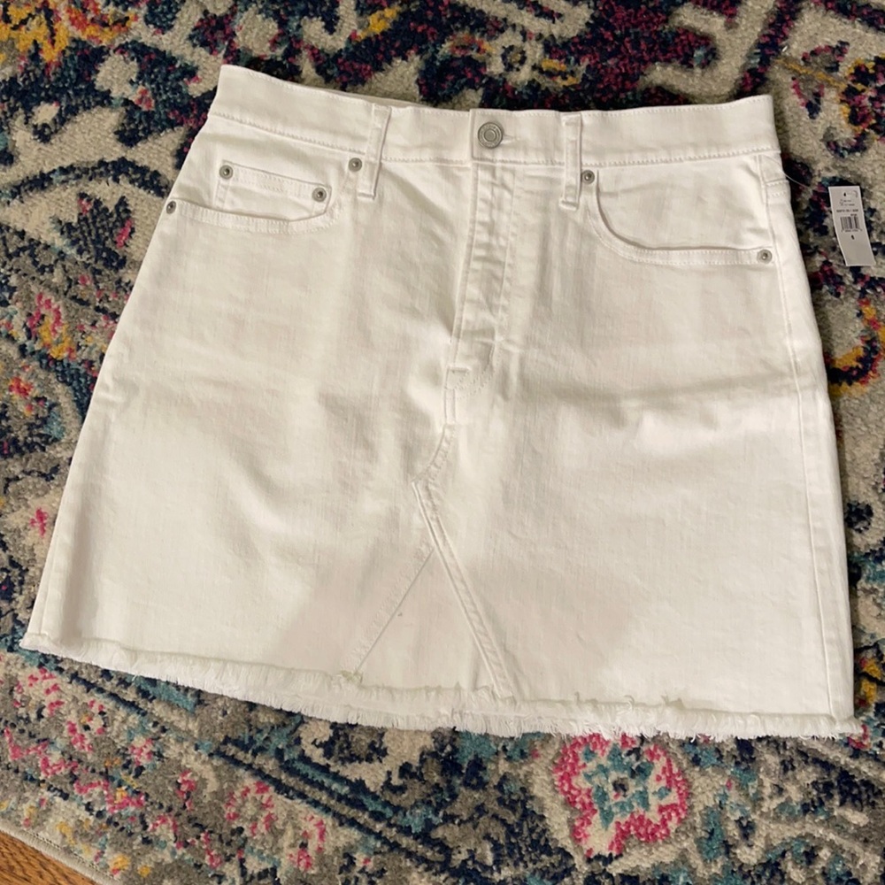 Gap white denim skirt